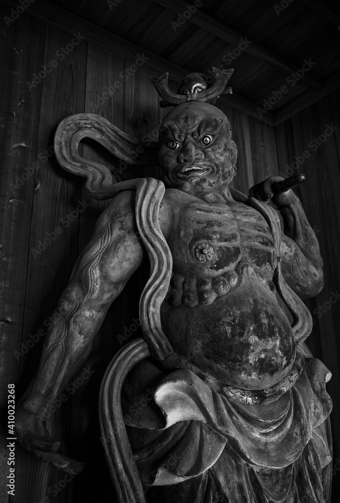 仁王像 阿形 B W 山口県萩市大字紫福 仏光寺 Wall Mural 磯谷 直