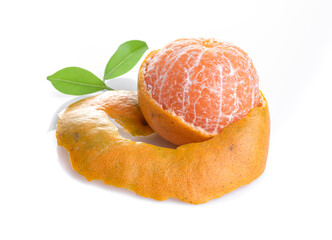 Wall Mural - sai nam phueng orange or tangerine orange of thailand and peaked segments isolated on white backgrou