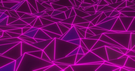 Wall Mural - Neon geometric abstract background. 3d render