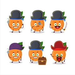 Sticker - Cartoon character of grapefruit with various pirates emoticons