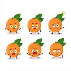 Sticker - Cartoon character of grapefruit with what expression