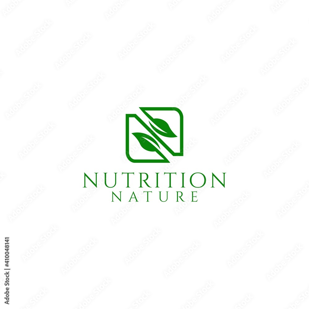 Nutrition Nature Logo Design Vector Stock Vector | Adobe Stock