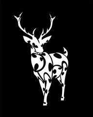 Wall Mural - Line art vector of deer is standing. Suitable for use as decoration or logo.