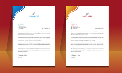 Wall Mural - letterhead format template, business style letterhead design template. company letterhead template d