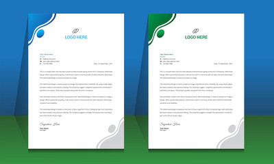 Wall Mural - letterhead format template, business style letterhead design template. company letterhead template d