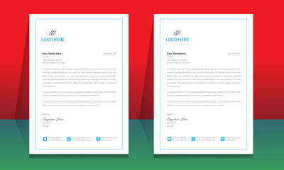 Wall Mural - letterhead format template, business style letterhead design template. company letterhead template d