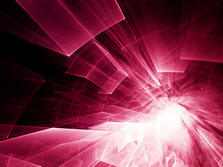 Poster - Abstract red and black background. Fractal graphics 3d illustration. Technology and science concept.