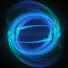 Poster - Abstract digital technology background. Dynamic lines composition. Detailed generative fractal graphics.