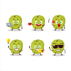 Sticker - Amla cartoon character with various types of business emoticons