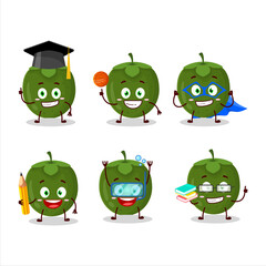 Poster - School student of black sapote cartoon character with various expressions