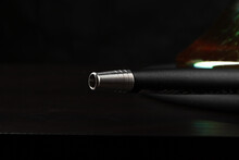 Mouthpiece Of Modern Hookah On Black Background