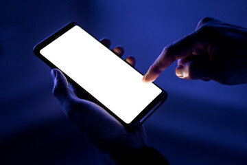 Bright screen on a smartphone digital device