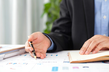 Wall Mural - Financial businessmen at work