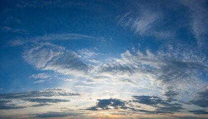 Wall Mural - summer landscape with clouds