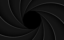 Black Shutter Aperture With White Outline. Abstract Background With Photographic Theme...Vector Illustration..