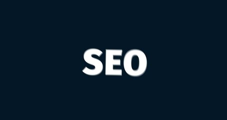 Wall Mural - seo. search engine optimization. animated words. kinetic text animation. intro