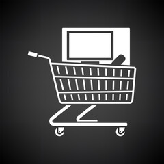 Poster - Shopping Cart With PC Icon