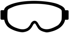 Black Flat Icon Of Skii Glasses Isolated On White Background