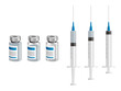 Syringe, Vaccine, COVID-19 Virus - vector illustration parts set.