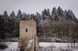 Abandoned church in the snow