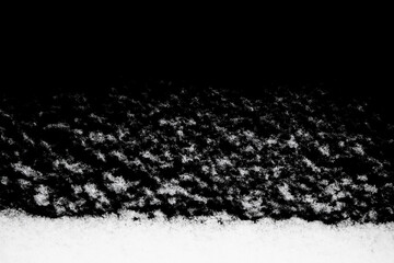Poster - white snow isolated on black background. winter elements for design
