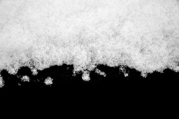 Canvas Print - white snow isolated on black background. winter elements for design