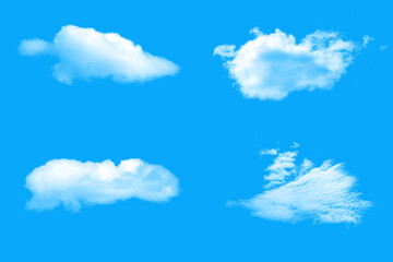 Poster - white natural clouds on a blue background.