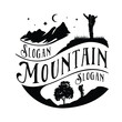 Mountain logo template, Hiking illustration, outdoor adventure . Vector graphic for t shirt and other uses.