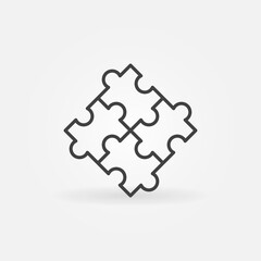 Poster - Vector Puzzle concept icon or sign in outline style