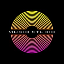 Music Disc Logo For A Recording Studio. Vinyl Record Poster. Cover For The Music Album. Vector.