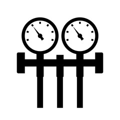 Wall Mural - hvac gauge silhouette icon. clipart image isolated on white background.