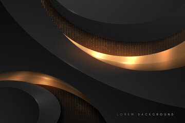 Wall Mural - Abstract black and gold luxury background