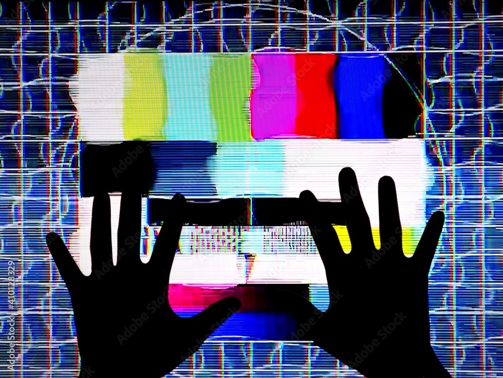 Tv Static Pattern TV Test Pattern generated by a Monoscope, TV Static Noise Glitch Effect ...
