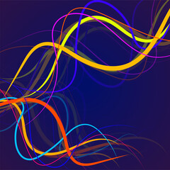 Poster - Abstract colorfu lines, curved stripes, vector background