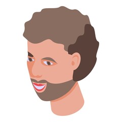 Poster - happy smiling man icon. isometric of happy smiling man vector icon for web design isolated on white 
