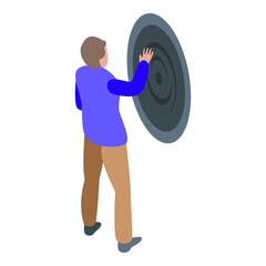 Poster - Fearful man icon. Isometric of fearful man vector icon for web design isolated on white background