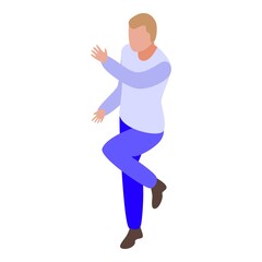 Poster - Panicked man icon. Isometric of panicked man vector icon for web design isolated on white background