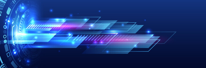 Poster - Cyber security for business and internet project. Abstract futuristic background. Hi-tech business presentation. Big data concept.
