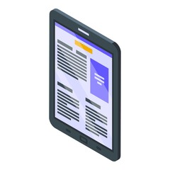 Poster - Reader device icon. Isometric of reader device vector icon for web design isolated on white background