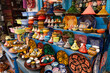 © Xiahou - Plates, Bowls, Cups and Tajine Pots in Moroccan Style and Countless Colours, Essaouira, Morocco.