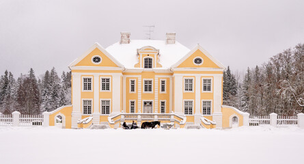 Wall Mural - old manor in winter time, europe, estonia