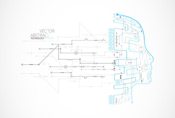 Artificial intelligence concept. Technology background. Vector science illustration