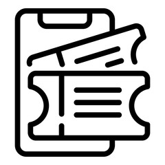Poster - Airline tickets icon. Outline airline tickets vector icon for web design isolated on white background