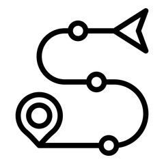 Poster - Route itinerary icon. Outline route itinerary vector icon for web design isolated on white background