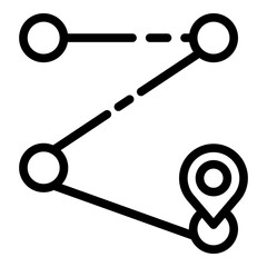 Poster - Distance itinerary icon. Outline distance itinerary vector icon for web design isolated on white background