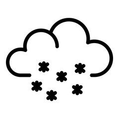 Poster - Snow cloud icon. Outline snow cloud vector icon for web design isolated on white background