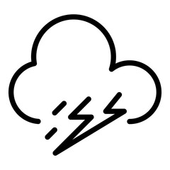 Poster - Storm thunder icon. Outline storm thunder vector icon for web design isolated on white background