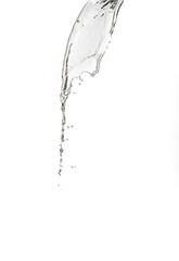 Wall Mural - Transparent clear water splash with drops  isolated on white background