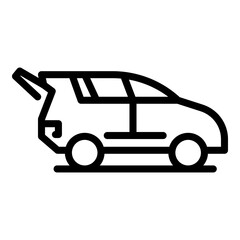Poster - Trunk car icon. Outline trunk car vector icon for web design isolated on white background