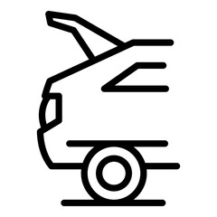 Poster - Open trunk car icon. Outline open trunk car vector icon for web design isolated on white background